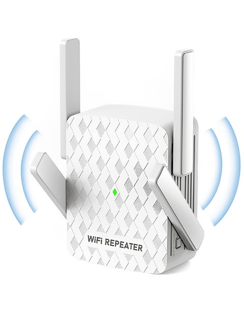 WiFi Extender Wireless Repeater,Internet Wireless Repeater For Home Coverage Up To 10000sq.ft And 35 Devices,300Mbps Booster With Ethernet Port,Dual Band 2.4G,4 Antennas