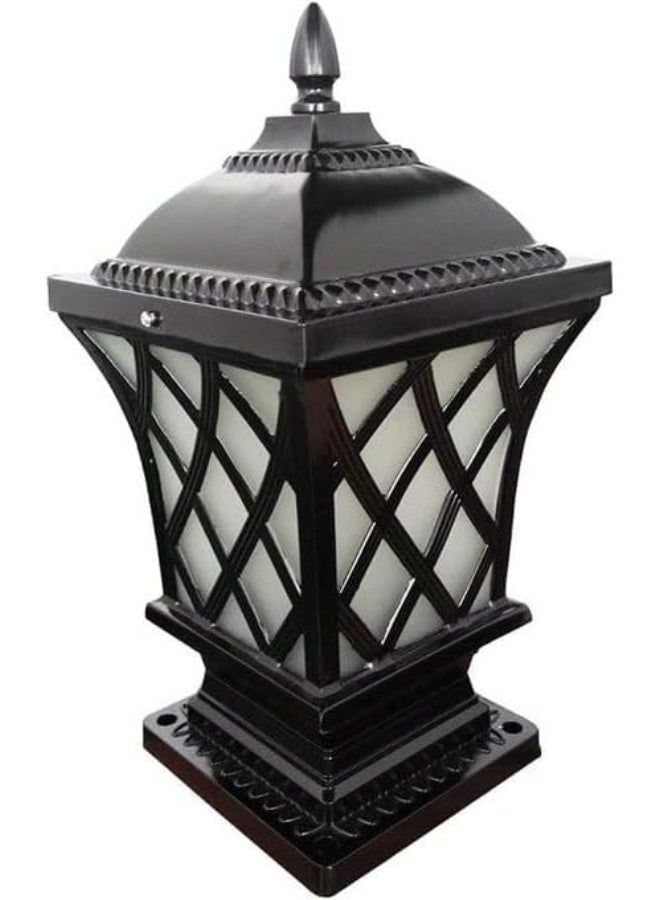 Outdoor Traditional Garden Post Light, LED Light, Black Grid Design, Suitable for Pathway and Patio - Image 2
