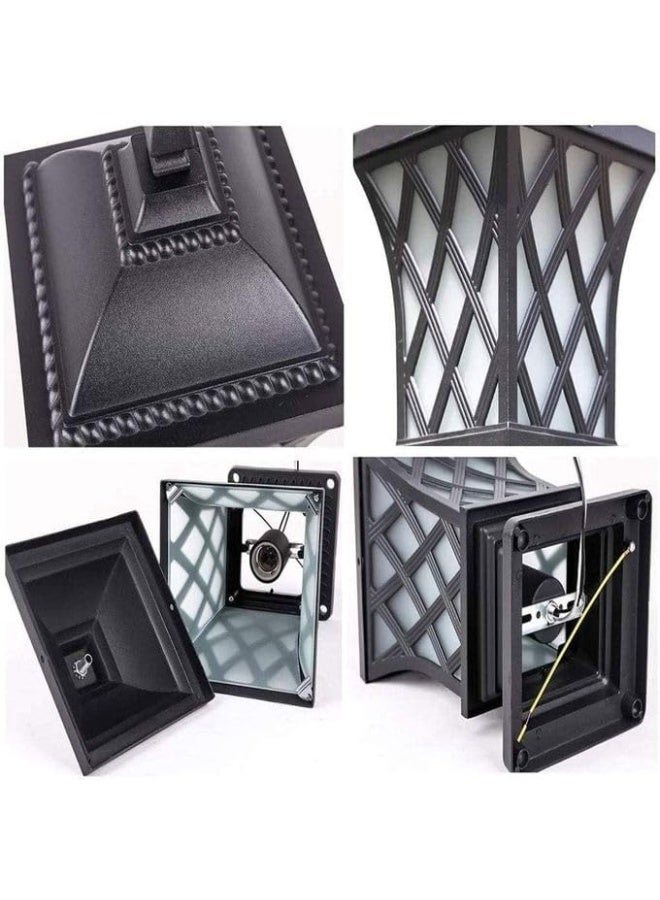 Outdoor Traditional Garden Post Light, LED Light, Black Grid Design, Suitable for Pathway and Patio - Image 4
