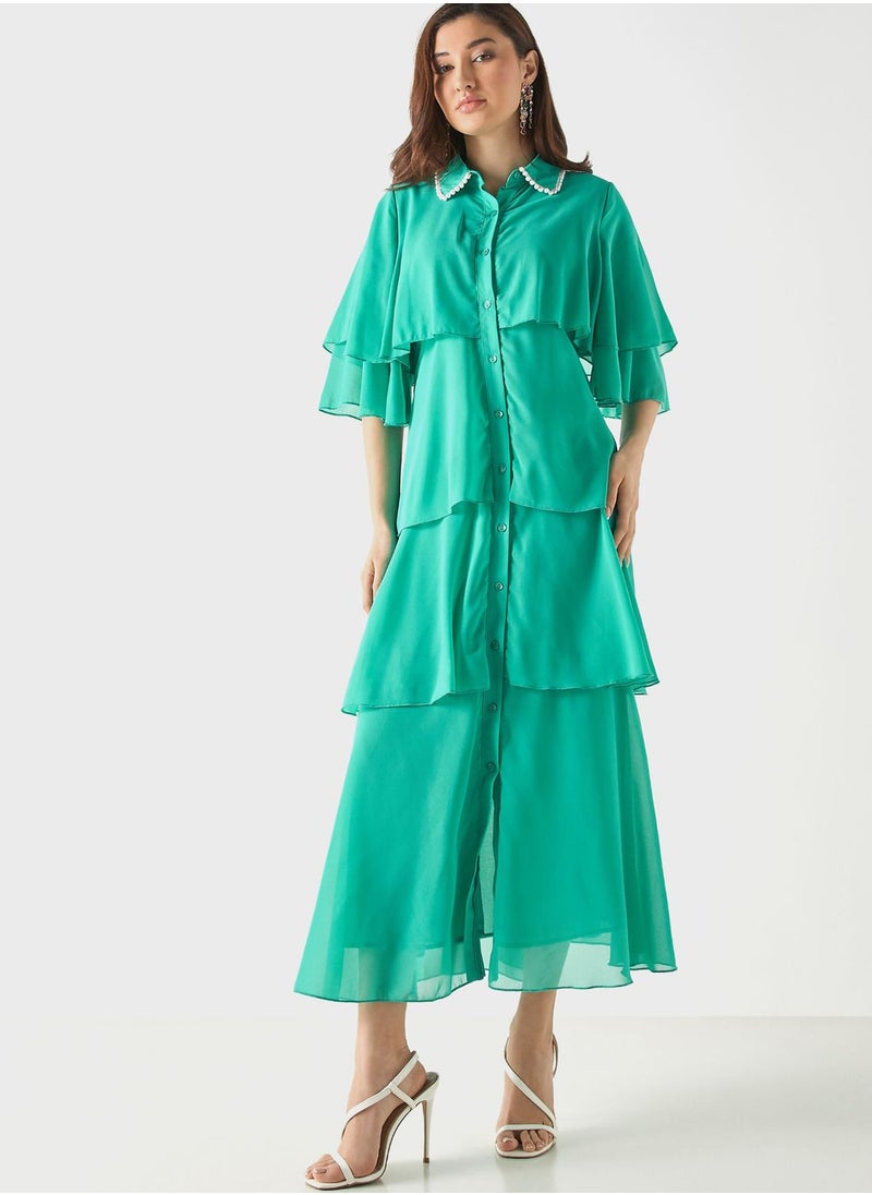 Ruffled Shirt Dress With Short Sleeves - pzsku/Z60D39A8B9AA3FB4378A5Z/45/_/1713270115/8c5dcff4-438a-4035-abe3-8c1a1d9240c4