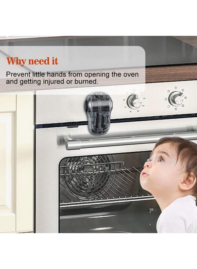 Eudemon Child Safety Heat-Resistant Oven Door Lock, Oven Front Lock For Kids Easy To Install, Use Adhesive,No Screws Or Drill (1 Pack,Clear-Black)(Only For Flat Surface) - Image 2