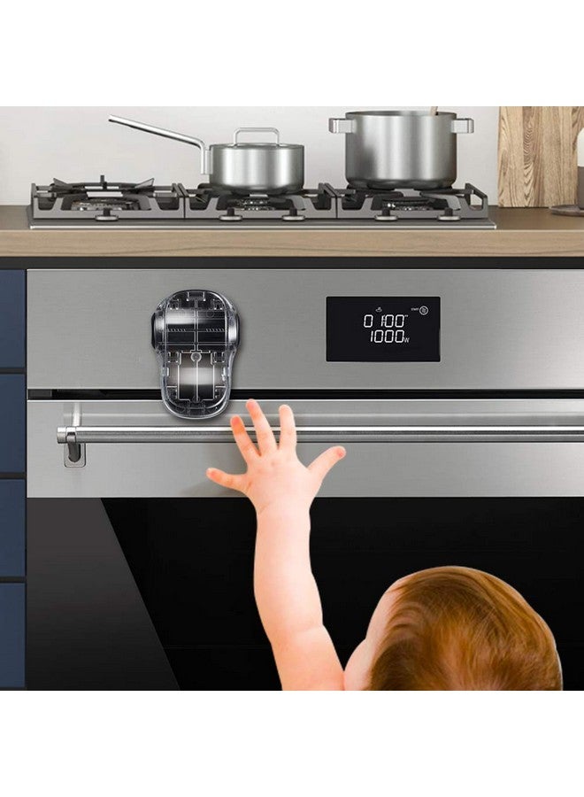 Eudemon Child Safety Heat-Resistant Oven Door Lock, Oven Front Lock For Kids Easy To Install, Use Adhesive,No Screws Or Drill (1 Pack,Clear-Black)(Only For Flat Surface) - Image 1