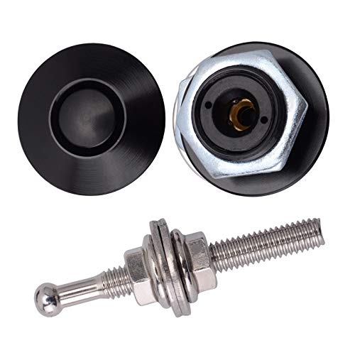 ANJOSHI Pack of 2 Quick Release Latch Lock Clip Push Button Bonnet Kit 1.25in/32mm Diameter Universal Aluminum Alloy Quick Latch Lock for Auto Car Bumper License Plate Hood or Various DIY(2Pack) - Image 4