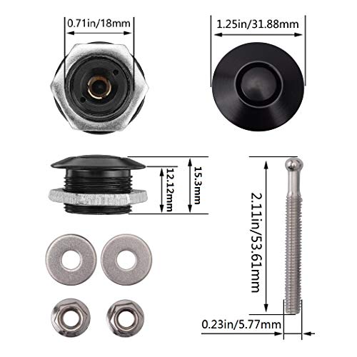 ANJOSHI Pack of 2 Quick Release Latch Lock Clip Push Button Bonnet Kit 1.25in/32mm Diameter Universal Aluminum Alloy Quick Latch Lock for Auto Car Bumper License Plate Hood or Various DIY(2Pack) - Image 3