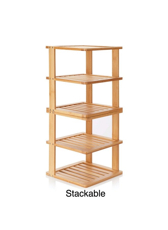 BERYLAND Bamboo Corner Shelf - 3 Tier 10 x 10 inch and 11.5 inches high. Kitchen Cabinet Organizer - Pantry Organization and Storage - Bathroom Countertop Shelves - Image 5