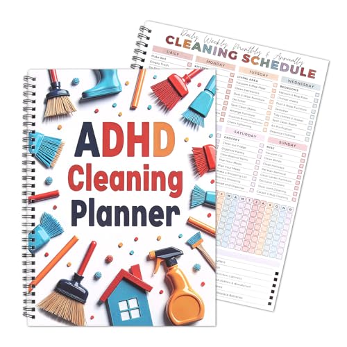 FASBET Adhd Cleaning Planner for Adults and Teens Adhd Cleaning and Organizing Planner Cleaning Schedule and Checklist Notebook List Daily Weekly Monthly for Home Chore Chart Adhd Daily Planner - Image 1