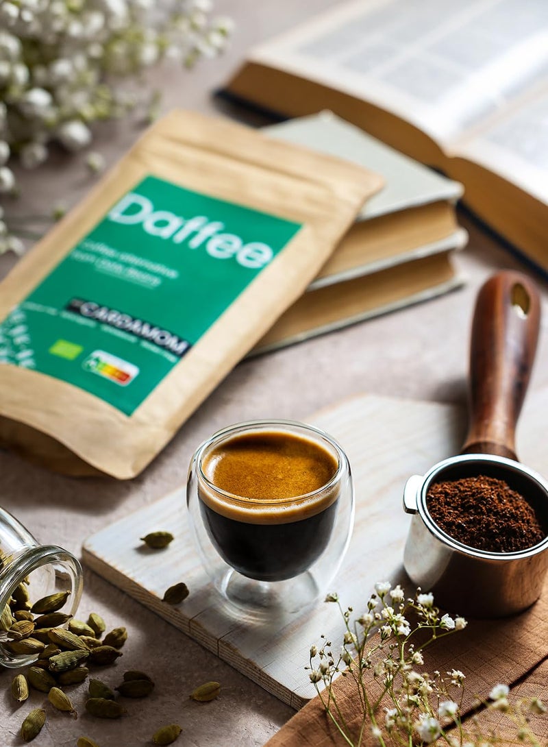 Daffee - Coffee Alternative made from Ground Organic Date Beans | Natural Cardamom | Natural Caffeine Free Coffee Replacement - Decaf Coffee Substitute - No CAF | Nutri Score A (125g) - Image 4