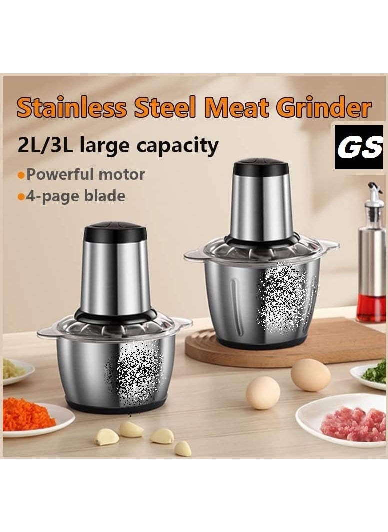 Gitesh Gitesh Heavy Duty Stainless Steel Electric Meat Grinders with Bowl for Food Chopping Meat Vegetable GrinderChopping2 Liter  - Image 3