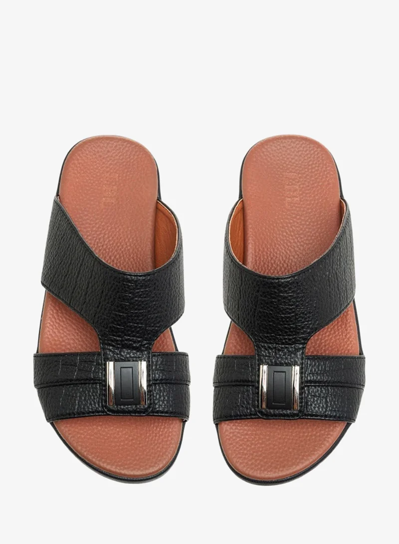 LBL by Shoexpress BLACK Metal Accent Slip-On Arabic Sandals Ramadan Collection for Men | Best Price UAE