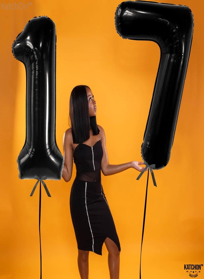 KatchOn, Giant Black 17 Balloon Numbers - 40 Inch | Happy 17th Birthday Decorations, 17 Birthday Balloons | Number 17 Balloons for Happy Birthday Decorations | 17 number balloons - Image 3