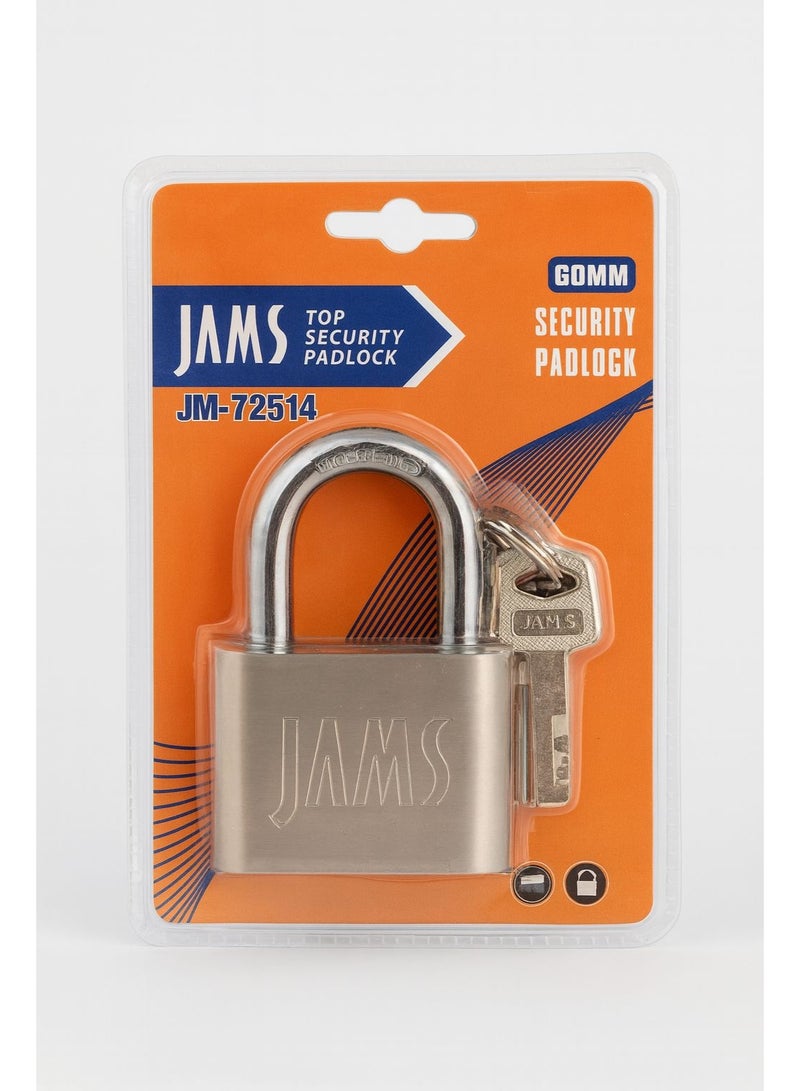 JAMS High Security Padlock – Solid Metal with Double Keys – Available in 60MM & 70MM - Image 1