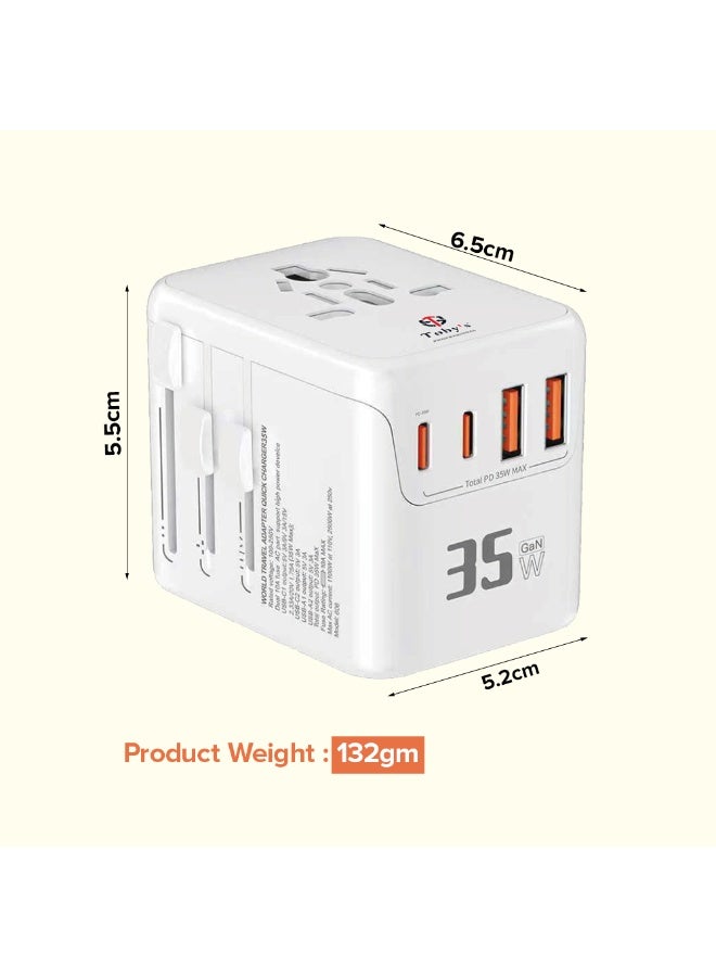 Toby's Toby’s 35W Universal Travel Adapter, International Plug Adaptor with 3 USB C and 2 USB A Charging Ports, Worldwide Power Outlet for AE to European EU US AUS Ireland (Type C, G, A, I) - Image 2