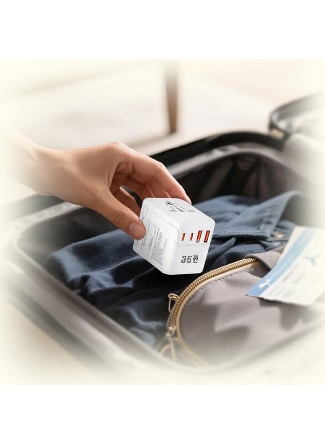 Toby's Toby’s 35W Universal Travel Adapter, International Plug Adaptor with 3 USB C and 2 USB A Charging Ports, Worldwide Power Outlet for AE to European EU US AUS Ireland (Type C, G, A, I) - Image 3