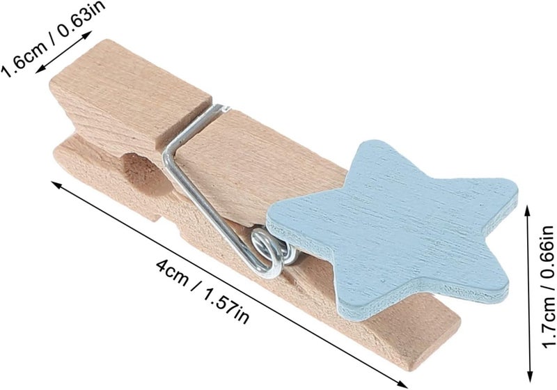 Repeated assemble detach compatible VOSAREA 100pcs Star Shape Mini Wood Clips Blue Photo Message Note Holders for DIY Crafts and Collages Climate adapted delivery plan Easy assemble alternatives Modern look Classic trendy design picks Precision processed material Advanced minimal build Practical build Post-order arranged dispatch Standard fit All-season available stock High strength upgraded material Dense area priority deliver Light sturdy raw material General standard crafted Flexible usage build Long lifespan Periodic stock arrangement Space saving Repeated use trusted quality All-round unified build Global flexible assemble picks Multi-category warehouse equip Long lasting universal build Natural material - Image 2