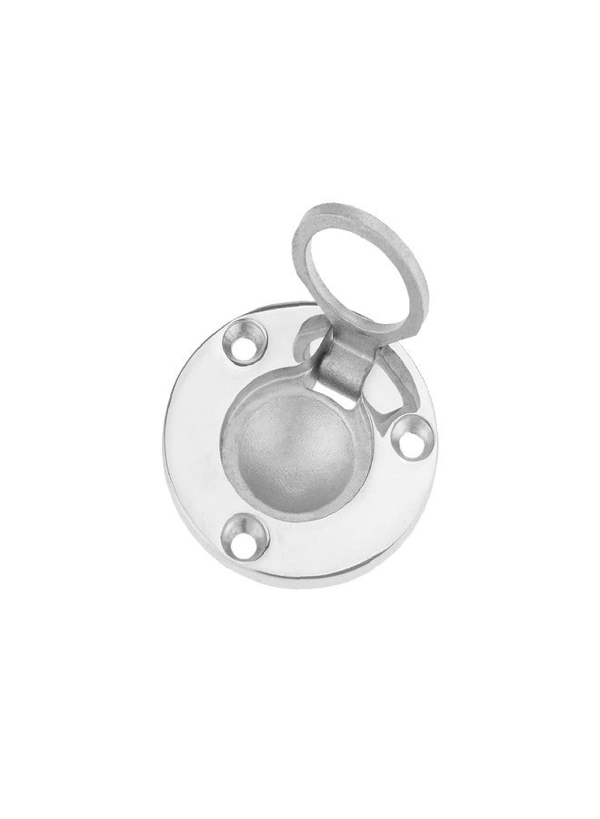 Mtsooning Boat Ring Hatch, 50mm/1.97" Round Steel Flush Pull Latch, Deck Recessed Pull Handle, Marine Lift Ring Locker Hardware for Boat Locker Window Drawer Cupboard - Image 1