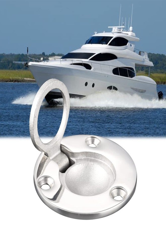Mtsooning Boat Ring Hatch, 50mm/1.97" Round Steel Flush Pull Latch, Deck Recessed Pull Handle, Marine Lift Ring Locker Hardware for Boat Locker Window Drawer Cupboard - Image 4