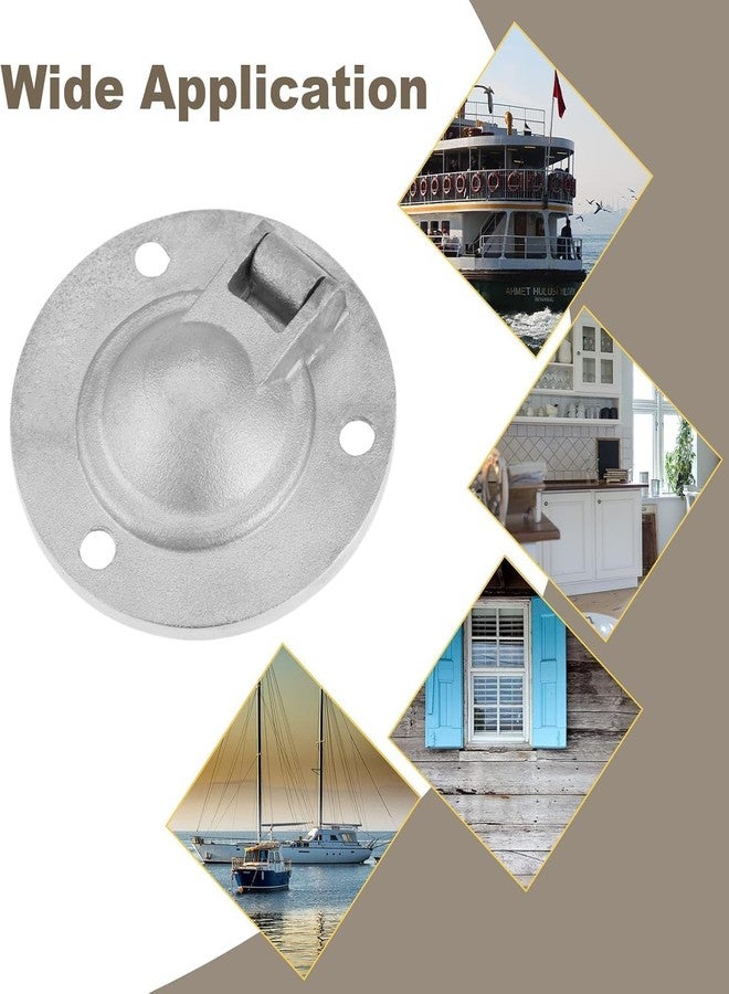 Mtsooning Boat Ring Hatch, 50mm/1.97" Round Steel Flush Pull Latch, Deck Recessed Pull Handle, Marine Lift Ring Locker Hardware for Boat Locker Window Drawer Cupboard - Image 3