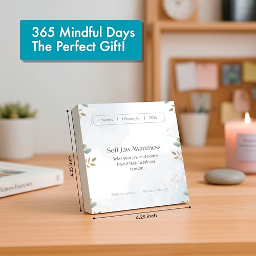 Eterna Goods 2026 Mindfulness Daily Desktop Calendar | Day To Day Tear Off Calendar with 365 Positive Affirmation Exercises for a Year of Calm Self Care, Box Calendar Gift For Women, Christmas Stocking Stuffer Gift for Home or Office - Image 2
