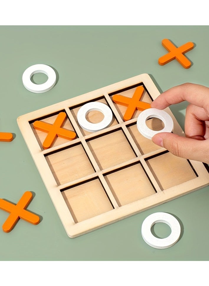 null - Wooden XO Well Shaped Chess For Children's Puzzle, Nine Palace Grid Chess, Parent-child Interaction, Building Blocks, Leisure Battles, Development Game Toys - Image 1