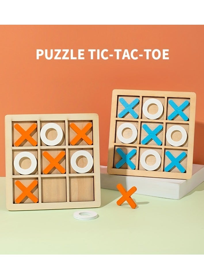null - Wooden XO Well Shaped Chess For Children's Puzzle, Nine Palace Grid Chess, Parent-child Interaction, Building Blocks, Leisure Battles, Development Game Toys - Image 1