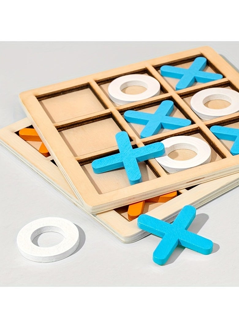 null - Wooden XO Well Shaped Chess For Children's Puzzle, Nine Palace Grid Chess, Parent-child Interaction, Building Blocks, Leisure Battles, Development Game Toys - Image 1