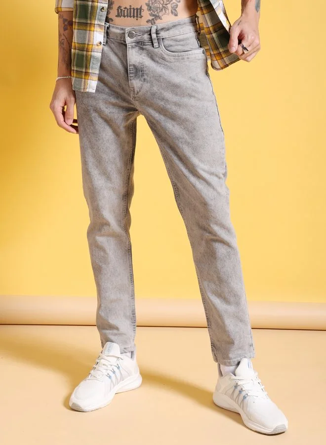 The Indian Garage Co Men Slim Fit Solid Mid-Rise Stretchable Jeans