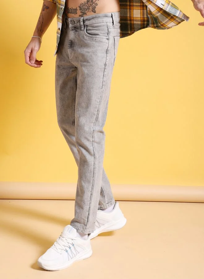 The Indian Garage Co Men Slim Fit Solid Mid-Rise Stretchable Jeans