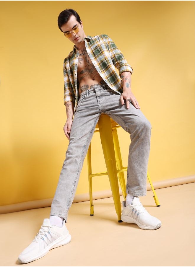 The Indian Garage Co - Men Slim Fit Solid Mid-Rise Stretchable Jeans - Image 1