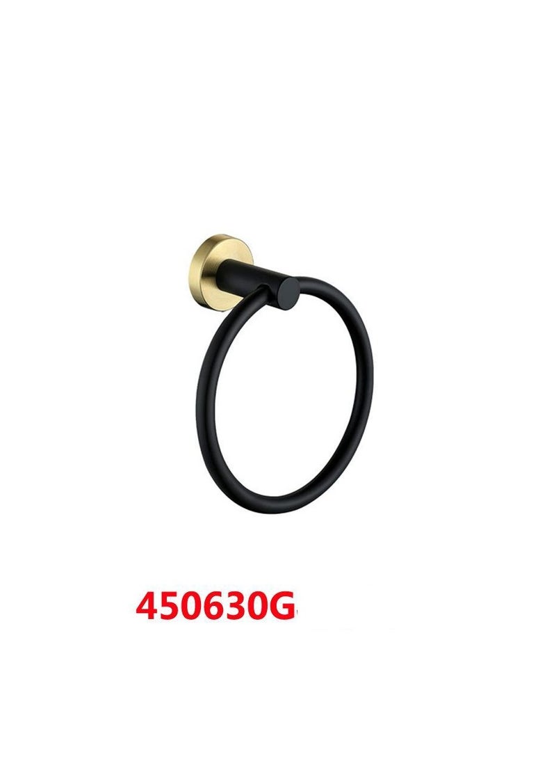 Loquat Bathroom 304 Stainless Steel Brushed Gold Towel Ring(450630G Black Gold Towel Ring) 