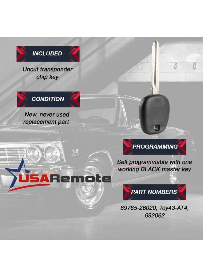 USARemote Uncut Transponder Ignition Key fits Toyota with 4C Chip - Image 3