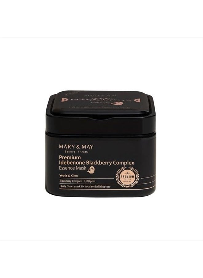 MARY & MAY - Premium Idebenon Blackberry Complex Ampoule Mask 20ea | Mask Sheet Wipes, Hyaluronic Acid, Hydrating, Korean Skincare, Panthenol Hydra Mask sheet | EWG Green… - Image 1