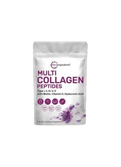 Micro Ingredients Multi Collagen Protein Powder, 2 Pounds Type I,II,III,V,X with Biotin 10000mcg, Hyaluronic Acid, Vitamin C Unflavored Collagen Peptides Keto & Paleo Friendly, Easy Dissolve, Non-GMO  - Image 1