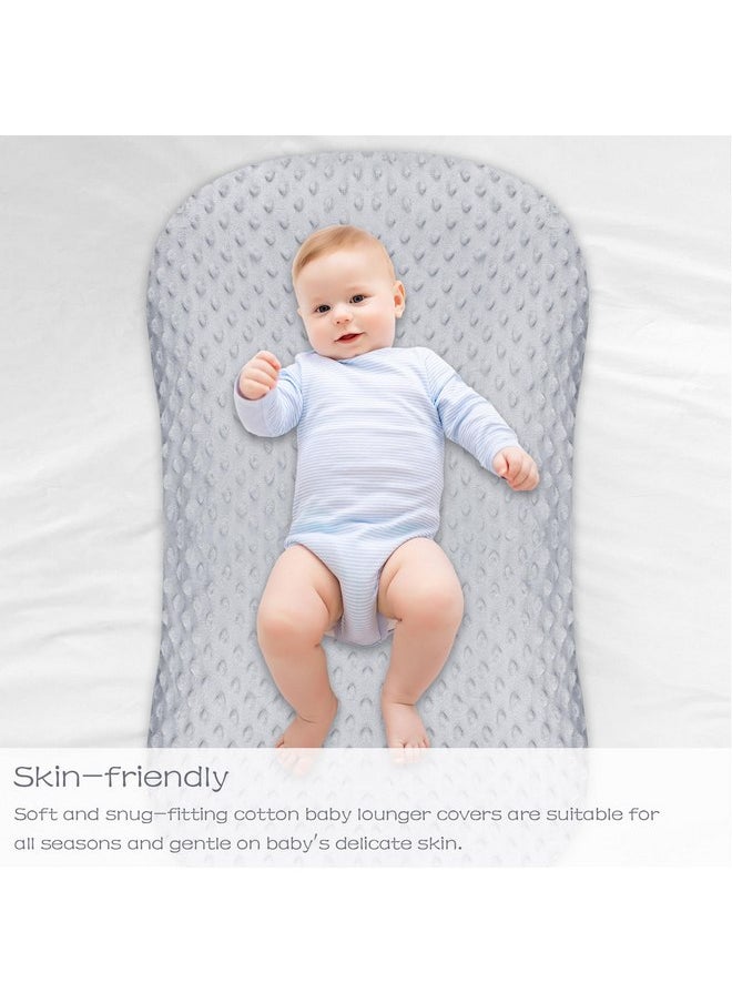 Hooyax - Hooyax Baby Lounger Cover 2 Pack Premium Newborn Lounger Covers, Organic Removable Infant Slipcovers for Baby Nest Lounger, Ultra Soft Snug Fit Infant Lounger Cover for Boys Girls (Pink, Grey) - Image 1