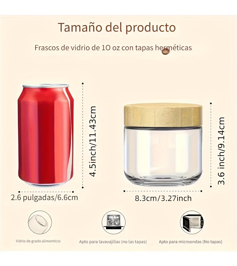 2 Pcs 300ml Glass Cups with Lid for Yogurt Chia Seed Snacks and Spices Kitchen Organization Meal Prep - Image 2