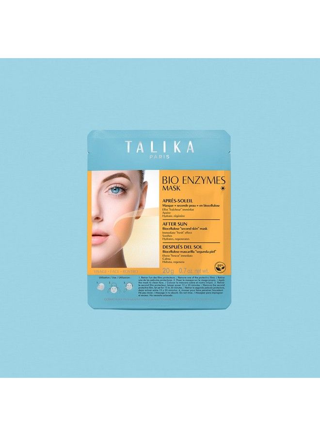 Talika Bio Enzymes After Sun Mask Moisturizing & Soothing Fast Repair Face Mask Biocellulose Sun Care Mask Second Skin Effect Beauty Sheet Mask 20G  - Image 3