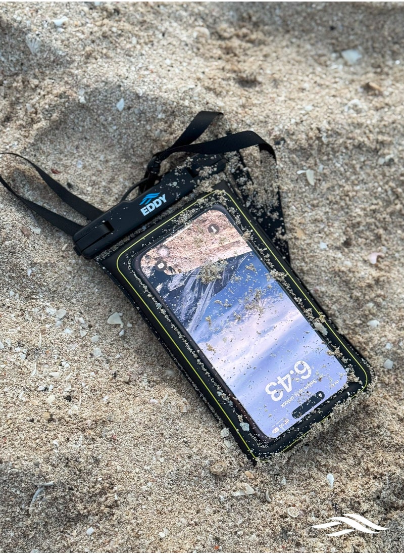 EDDY SPORTS EDDY, Universal Floating Waterproof Phone Case, IP68, Phone Dry Bag Pouch, Sealed, Swimming, Snorkeling, Surfing, for IPhone 16 15 14 13 Pro Max, Samsung S24 S23 S22 Ultra, phones Up to 7in  - Image 5