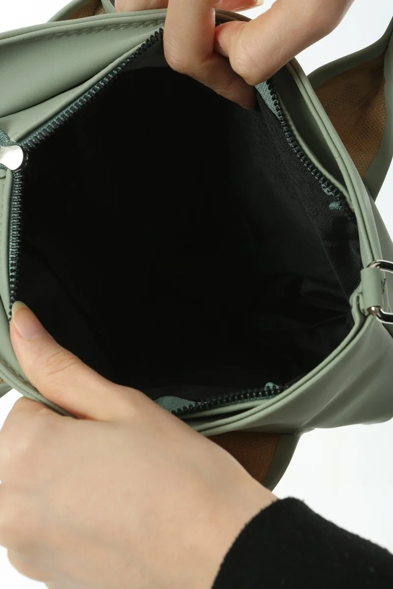 Baghashtag Green Mini Waterproof Handle Written Tote Bag