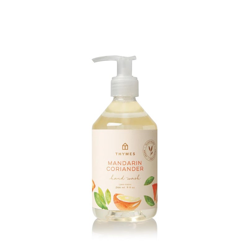 Thymes Hand Wash  Moisturizing Hand Soap Dispenser with Pump  Skin Care  Hydrating Liquid Soap Scented with Notes of Mandarin Oil Coriander Grapefruit  Lemon Balm Mandarin Coriander 9 fl oz