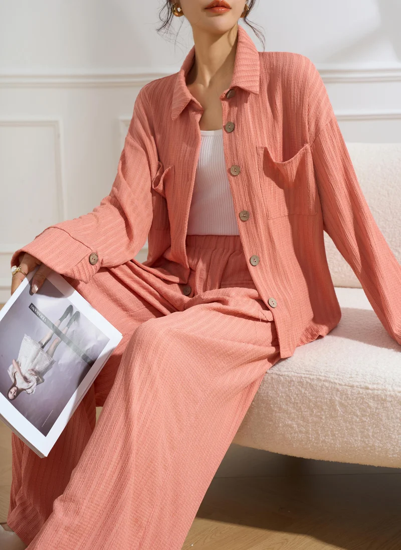Hassal Coral Textured Suit