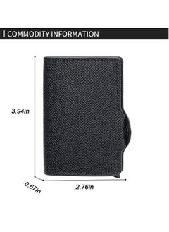 Generic Auto Pop-Up Card Holder, Aluminum Card Holder, RFID Card Holder, Wallet, Men's Simple Credit Card Card Holder (Black)  - Image 4