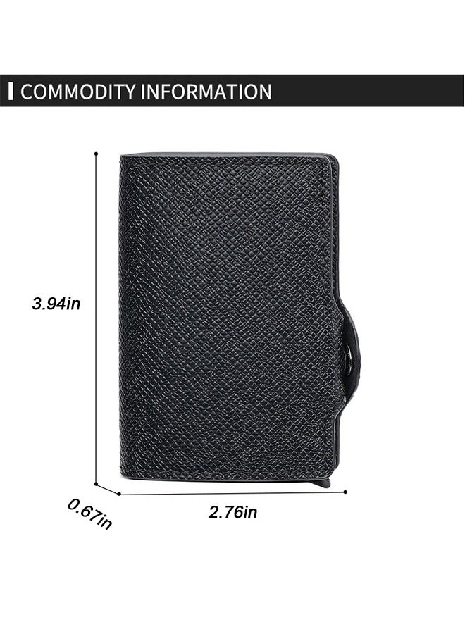 Auto Pop-Up Card Holder, Aluminum Card Holder, RFID Card Holder, Wallet, Men's Simple Credit Card Card Holder (Black)  - Image 4
