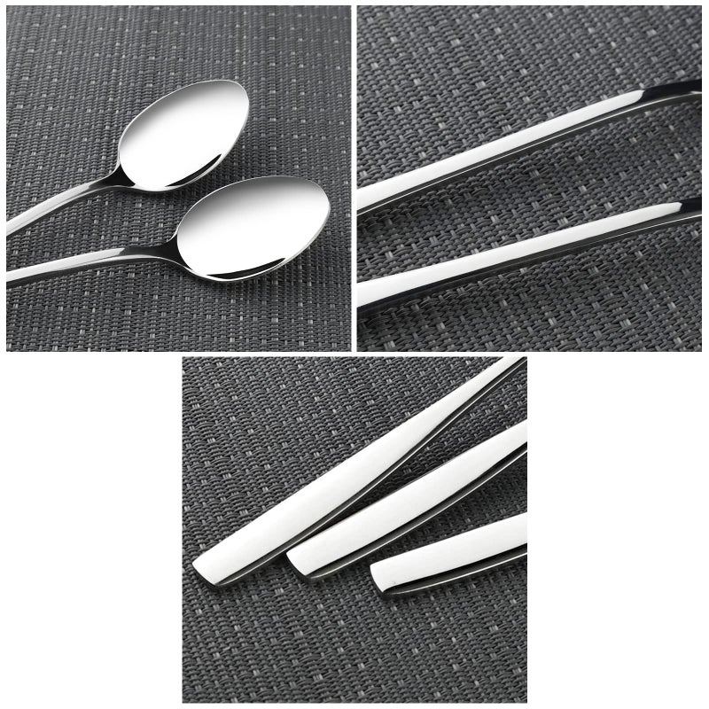 Eagrye Stainless Steel Long Handle Iced Cream Tea Spoon  Set Of 12 - Image 2