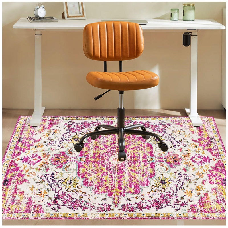 YSYTLCL Office Chair Mat for Hardwood Floor, 36"x48" Anti-Slip Desk Chair Mat for Hard Floors, Under Desk Computer Rug for Rolling Chair, Easy Glide Floor Protector Mat for Home Office(Pink) - Image 1