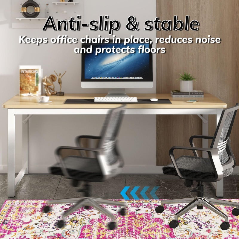 YSYTLCL Office Chair Mat for Hardwood Floor, 36"x48" Anti-Slip Desk Chair Mat for Hard Floors, Under Desk Computer Rug for Rolling Chair, Easy Glide Floor Protector Mat for Home Office(Pink) - Image 4