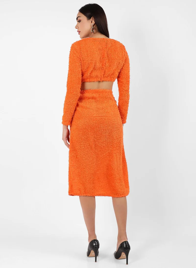 PINACOLADA Orange Fuzzy Dress
