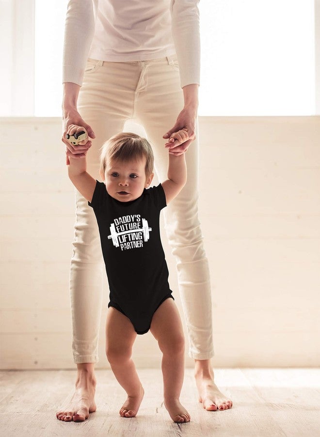 CBTwear Daddy's Future Lifting Partner - Baby Clothes - Funny Newborn Bodysuit Outfits for Boys and Girls (6 Months, Black) - Image 3