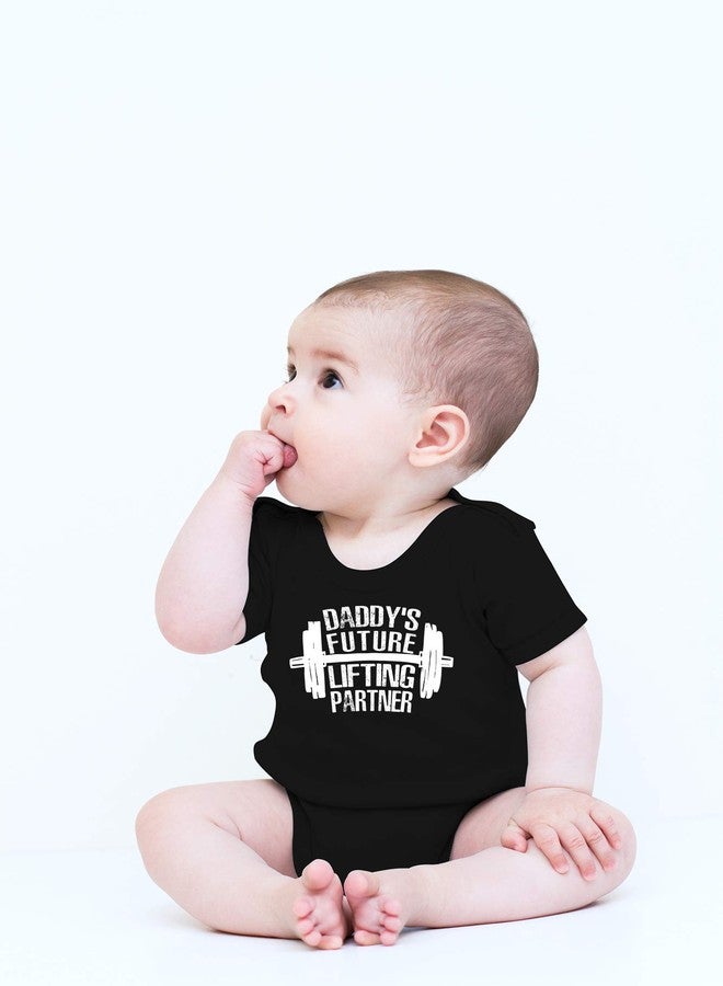 CBTwear Daddy's Future Lifting Partner - Baby Clothes - Funny Newborn Bodysuit Outfits for Boys and Girls (6 Months, Black) - Image 2