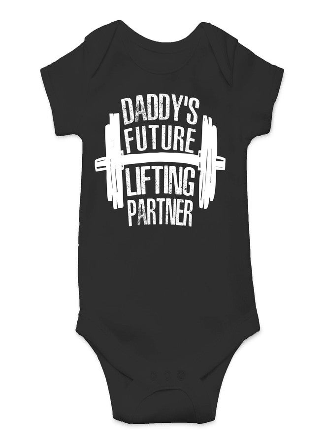 CBTwear Daddy's Future Lifting Partner - Baby Clothes - Funny Newborn Bodysuit Outfits for Boys and Girls (6 Months, Black) - Image 1