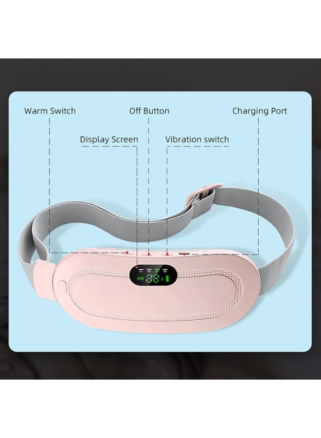 Comfier Portable Menstrual Heating Pad - Cordless Electric Waist Massager for Period Cramp & Lower Back Relief - Wireless Belly Warming Belt with 3 Heat Levels & 4 Massage Modes - USB Rechargeable - Image 4