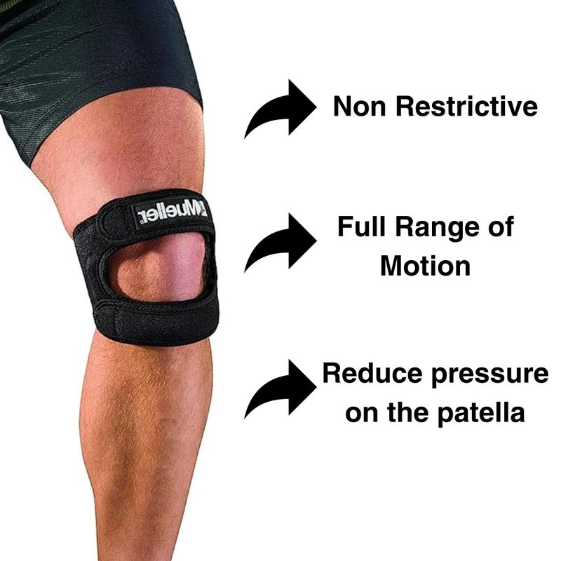 MUELLER Sports Medicine Adjustable Max Knee Single Strap for Men and Women, Compression & Pain Relief Support for Osgood-Schlatter's, Runner's Knee, Patellar Tendinitis, Black, One Size - Image 4